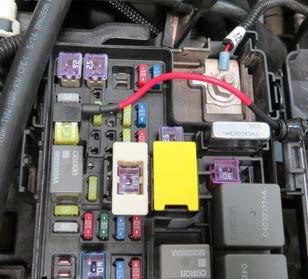 Trim the fuse box as needed to prevent the wires from pinching when