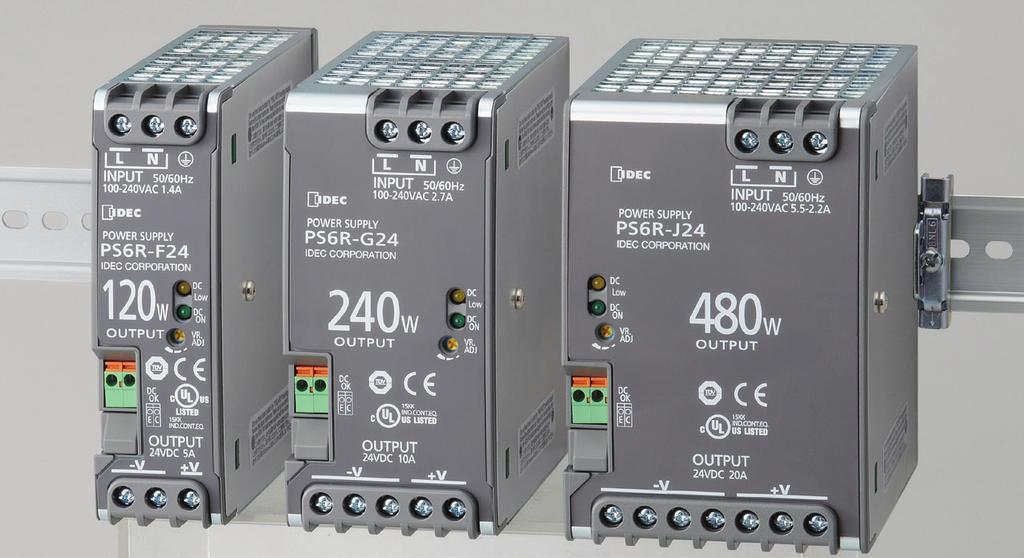 PS6R Series PS6R Series Switching Expandable and space-saving switching power supplies. High efficiency reduces operation costs.