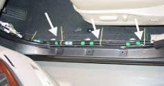 secure the wire to the metal panel following the hood release cable as shown and