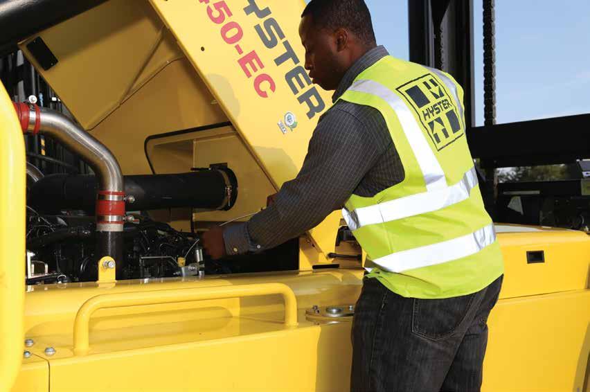 Serviceability SUPERIOR SERVICEABILITY AND EASE OF MAINTENANCE Hyster trucks have been designed with the service technician in mind.