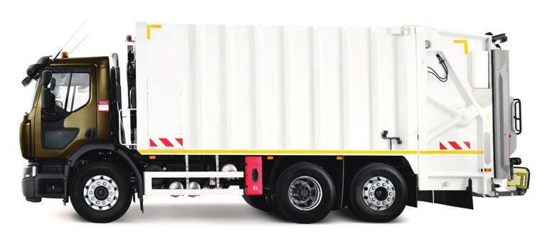 RENAULT TRUCKS C bodied with a hoisting arm and domestic waste tipper.