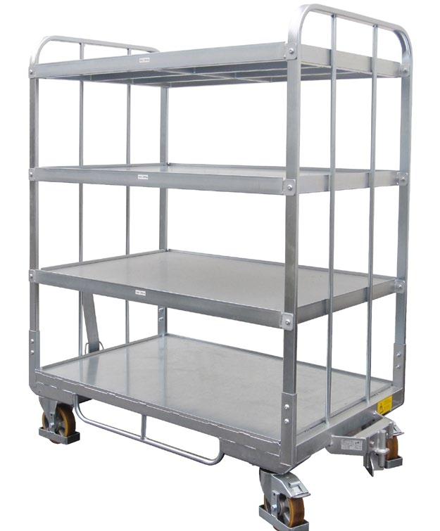 LC-Trolley 800 E4.E EXTRA TRONG payload of up to 800 kg intermediate shelves with steel frame subconstruction payload of up to 200 kg per intermediate shelf 6 km/h opt.