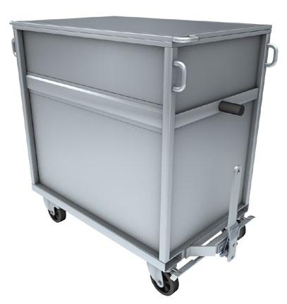 Container for Residual and Recyclable Materials M838 Disposal made easy self-securing drawbar 838 l rotatable 360 on the spot thanks to directional locking devices 6 km/h opt.