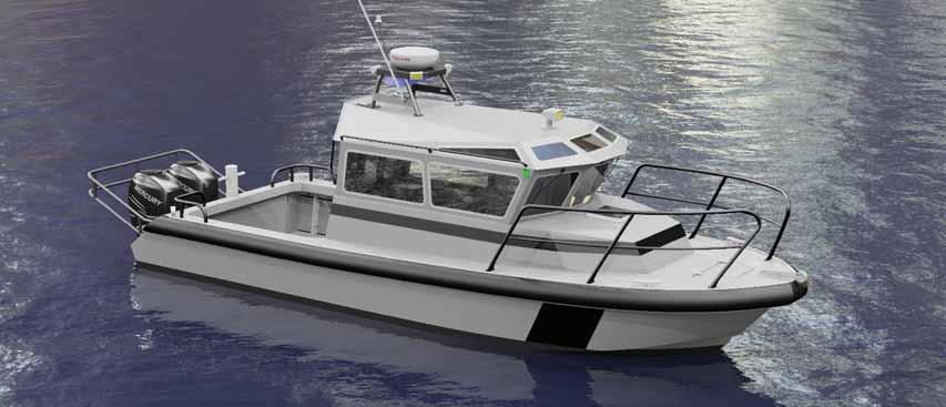 Why Sentry 28'Sentry Welded 5083 Aluminum alloy hull, saltwater grade Enclosed insulated pilothouse Helm and companion shock mitigating seats Cabin with V-berth and storage Aluminum boats are