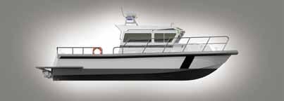 Fuel Capacity 350 gal 1325 L Bridge Clearance Mast up 12' 5" 3.78 m Large unobstructed aft working deck.