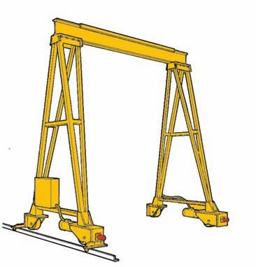 Power Driven Double Leg Trackless Gantry with Floor Guide Ideal for applications requiring a gantry to run against a wall.
