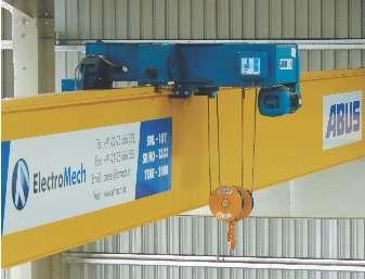 Single Girder Overhead Cranes ElectroMech manufactures Single Girder Overhead Cranes in SWLs ranging from 250kg to 20MT in