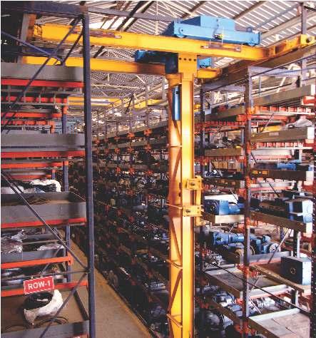 an EOT crane and forklift Optimises warehouse space by providing a highly effective, quick and safe solution for