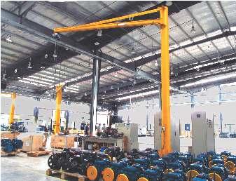 Jib Cranes Jib Cranes assist the staff and multiply human efforts, handling loads up to 6300kg precisely and effortlessly.