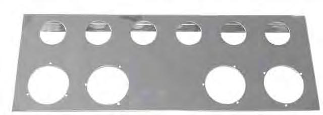 INCLUYE: LUZ, PLASTICO Y CONEXION ** 17635 STAINLESS STEEL LIGHT PANEL ONLY WITH 6-2-1/2 & 4-4 LIGHT HOLES 17636 STAINLESS