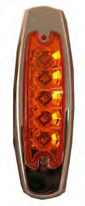 ACERO INOXIDABLE - 12 LEDS 40140 CLEAR LENS WITH 12 AMBER DIODES 40142 CLEAR LENS WITH 12 RED DIODES 40144 AMBER LENS WITH 12 AMBER DIODES 40146 RED LENS
