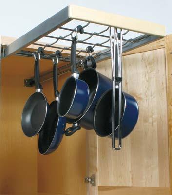 (included) have rubber grips that reduce pan sway and allow pot and pan storage to be customized PAN1700TM-FN (extended) Center-Mount Pantry Roll-Out &