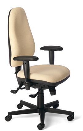 Rocking mechanism with tension control 300lb weight capacity Other customizations available Medium-High back chair Seat height range of 17 to 22 Height and width adjustable