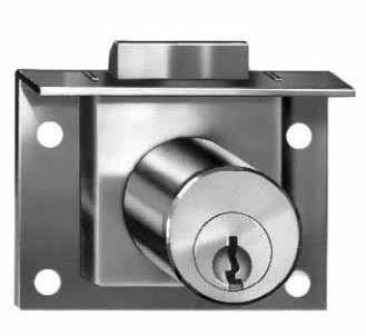 pin tumbler cam & springbolt locks SPRINGOLT LOCK FOR RWERS Surface Mounted Requires 57/64 diameter hole for cylinder Key removable only in the locked position Spring mechanism