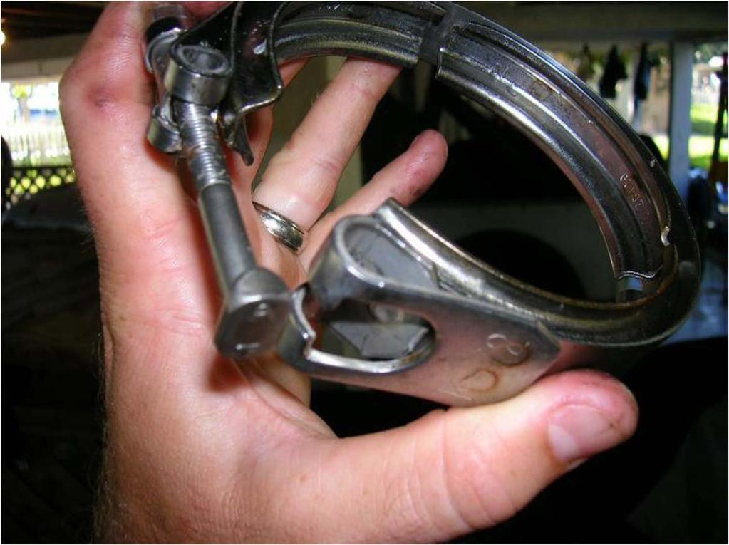 Once you have the clamp off, it ll make it easier to move the exhaust back if you also unhook the small (about ¾ ) hose from the top of the J pipe to the exhaust manifold.