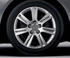 17" ten-spoke wheels with 245/45 all-season tires The ten-spoke star design is a refined choice matching the sophistication of the A4 Premium Plus model.
