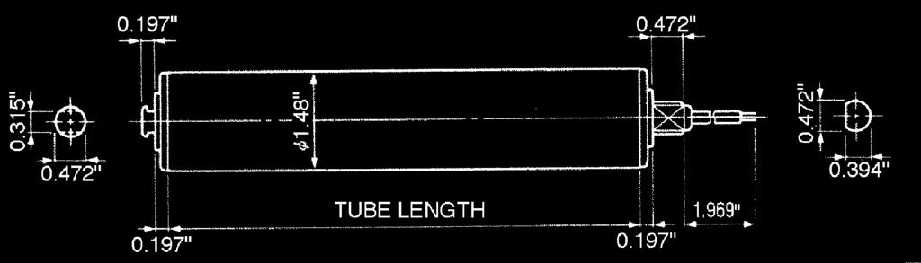 7 FOR NOMINAL TUBE LENGTHS SEE CHART ON PAGE 5 PM486FS 1.91" (48.6mm) Diameter 24V DC Inner rotor design. Z.P.A. (zero pressure accumulation).