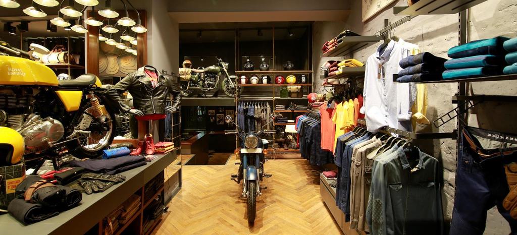 Brand - Recent Milestones Royal Enfield s store in Delhi s Khan Market Royal Enfield opened a new flagship Gear store in Khan Market, New Delhi, India.