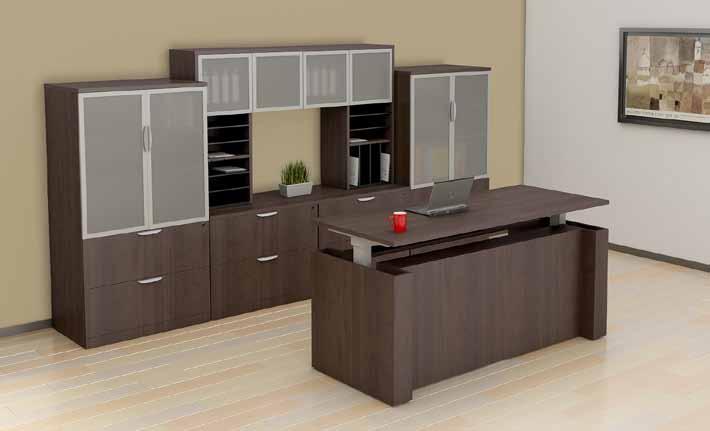 Electrical Height Adjustable desk casegoods Introducing the Executive laminate height adjustable desk: Get the executive desk look with today s