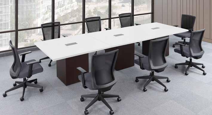 Cube Base Laminate Conference Tables Attractive and durable laminate surfaces with PVC DuraEdge detail make these