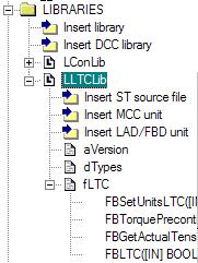 Function Block The application is available as a library, called LLTCLib. This library also uses the Converting Library LConLib.