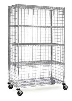 00 WRM475CH Wire cart, 5 shelves 72"w x 24" d x 80" h 159 $821.00 WRMB856CH Wire cart w/ brake, 4 shelves 48"w x 18" d x 69" h 76 $518.