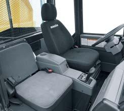 Large electrically operated window and the operator s seat positioned to the left side ensures superior visibility.
