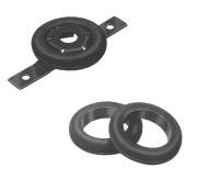 Includes four nuts and two hex hub brackets. Use Kit 187 mounting rings. KIT183 Henrite 2.25 O.D. KIT186 All Rubber 2.50 O.D. KIT414 Adjustable casebolt mounting kit. Four bolt adapters per kit.
