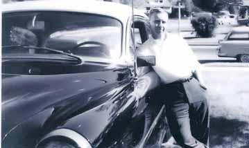 He then had the car painted solid black. The rear of the car was lowered 2 inches. He added 1955 Oldsmobile tail lights, and full-flared fender skirts with drip mounding at the bottom.