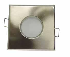 fitting Satin chrome Suitable for MR16 halogen or LED globes Frosted glass face Moisture sealed for use in bathrooms etc Globe not