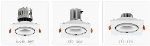 LED-EVO50-S6W Square white aluminium gimble