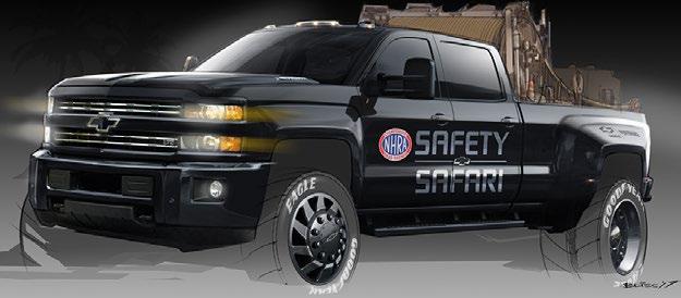 2018 CHEVROLET SILVERADO 3500HD NHRA SAFETY SAFARI CONCEPT The NHRA Safety Safari performs some of the toughest and most important jobs at every NHRA national event and who better than the strong,