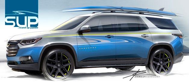 2018 CHEVROLET TRAVERSE STAND-UP PADDLEBOARD CONCEPT Combine surfing with canoeing and you ve got stand-up paddleboarding, a fast-growing water sport.