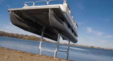Each set of legs is powered by a separate hydraulic pump and can be raised or lowered independently to level your boat.