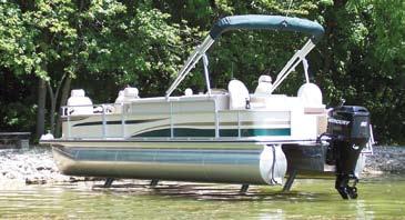 Hydraulic Straight Legs This model can be used with either twin or triple pontoon boats and uses heavy-duty 6 diameter