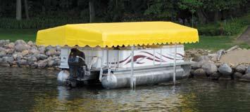 A free-standing canopy system to protect your Pontoon Legs equipped pontoon Exposure to sun, wind and driving rain can ruin your pontoon from the inside out.