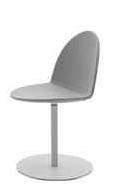 Camel Bartoli 19 Swivel chair. Base Ø 45 cm, column 40 mm available in powder coated or chromed finish. Plastic pad under base for floor protection.