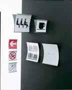De Signs Massimo Mussapi 212 24 24 15 15 Wall mounted signal system, available in simple or projecting version in two different sizes: 24x24,5 cm and 15x15,5 cm.