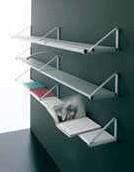 215 Ellipse Bartoli ADI Index 26,8 19 Wall rack with possibility of attachment pins for continuous shelving. Aluminium alloy supports.