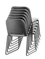 Seat and back external shells of recyclable polypropylene available in off-white 7Y and black 7F colors.