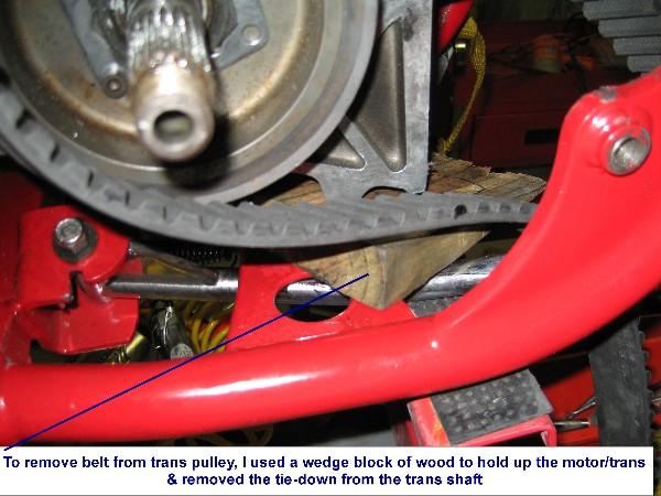 As per Harley manual; remove, foot pegs, primary case, clutch, et al., inner primary. Should look like this.