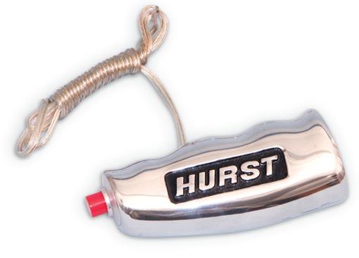 A. POLISHED T-HANDLE WITH BUTTON A. T-Handle with Button 1. 12v switch for Roll/Control, nitrous or other accessories 2. Polished aluminum finish. Bold HURST identification 4.