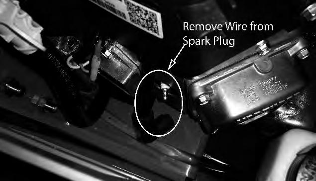 3.4 Changing the spark plugs and checking the spark plug gap: 1) Remove the wire on the spark plug and use a