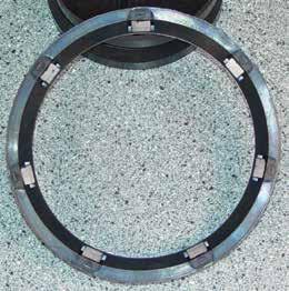 RESTRAINT SYSTEMS PIRANHA RESTRAINT GASKET www.romac.com 1-800-426-9341 RESTRAINT SYSTEMS RUBBER: 4-10 inch: Styrene Butadiene Rubber (SBR) in accordance with ASTM D2000 MBA 710. NSF61 Certified.