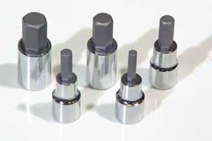 MISCELLANEOUS METRIC HEX BIT SOCKETS FOR ARMOR SEAL, ARMOR LINK & ARMOR LOCK Heavy duty heat treated alloy steel bits. Chrome plated sockets for durability. No set screws to tighten. 1/2 Drive.
