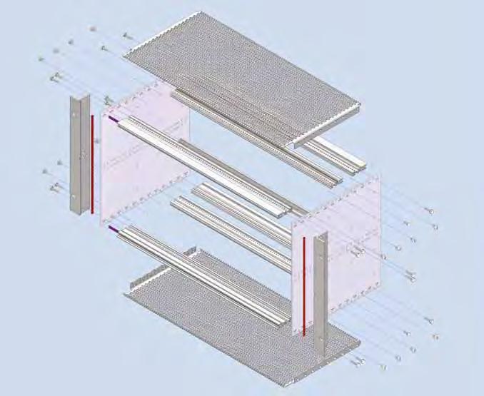 Subrack RFI-SHIELDED Subracks Assembling example Delivery example pieces 6 U Side panel 2 Flange 2 RFI spring F3 (flange/front panel) 2 Threaded strip (front only) 2