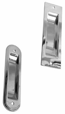 DOOR FURNITURE FLUSH PULLS For Sliding Doors Rounded End P705 Steel Flush Pull - Rounded End 128 H x 32 W x 9 D P706 Steel Flush Pull - Squared End 113 H x 33 W x 10 D P707 Plastic Flush Pull -
