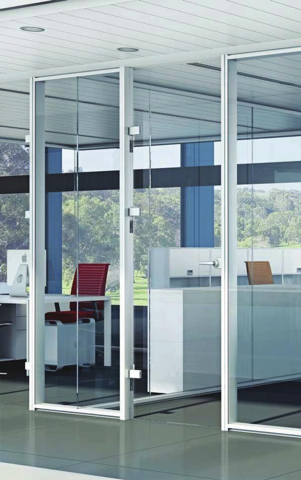 FLEX PARTITION The glass can be fi erent ways on FLEX glazed modules: centred
