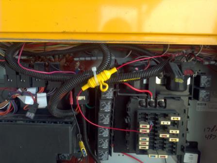vehicle fuse block and the ground wire to chassis ground.