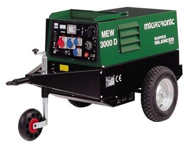 Welding generators MEW Migatronic s range of mobile welding generators for outdoor use, powered by petrol or diesel, cover a wide range of use within MMA welding and power supply for tools.